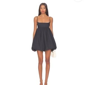 LPA REVOLVE BLACK PUFF STRAPPY BACK CORSET STYLE MINI PARTY COCKTAIL DRESS 2